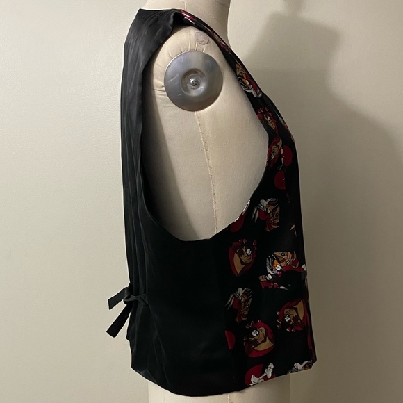 UNISEX LOONEY TUNES MANIA 100% SILK BUTTON UP VEST! - Picture 7 of 16